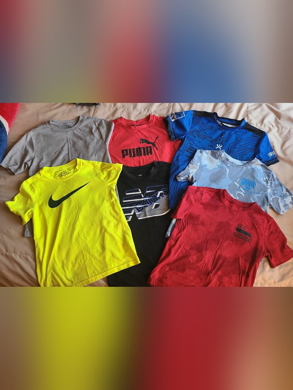Nike, Puma, New Balance Kids, Xersion. ESX Boys Tshirt Lot, Size S (8)